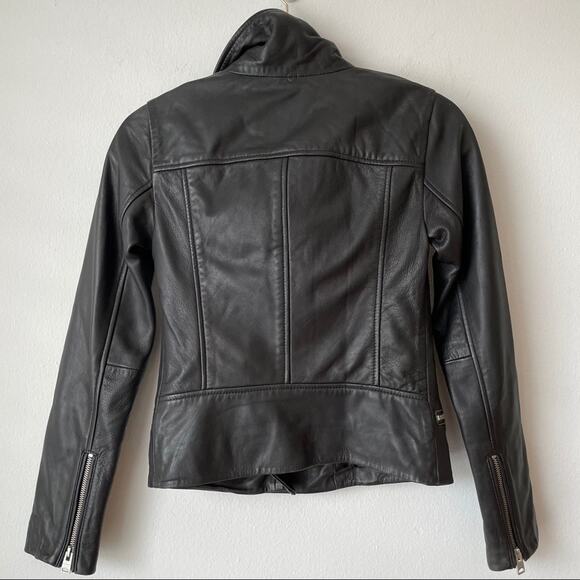 NWT All Saints Bales Biker Leather Jacket Women's XS - Picture 10 of 13